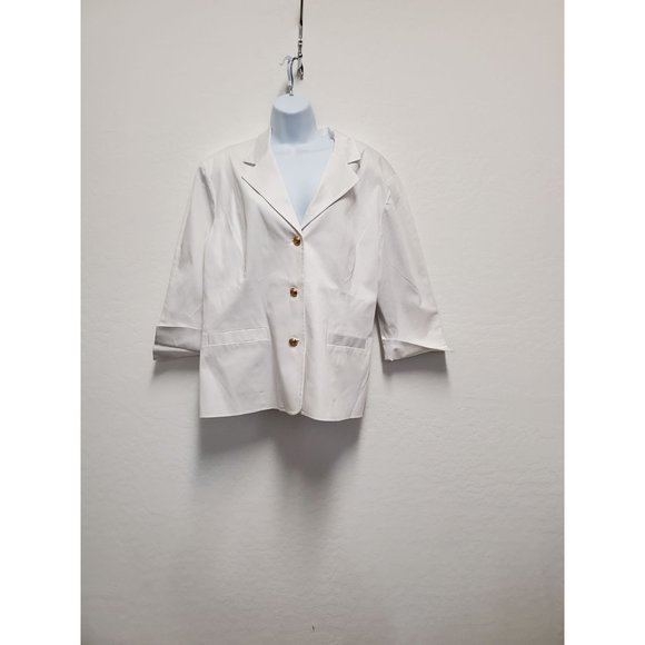 Linea Louis Dell'Olio Jacket Blazer Size XL White Gold Accents Buttons and Chain - Picture 1 of 8